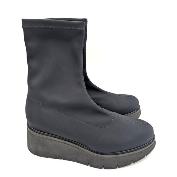 La Canadienne Knit Jared Platform Bootie Women's Black Size US11M EU42 - Picture 2 of 14